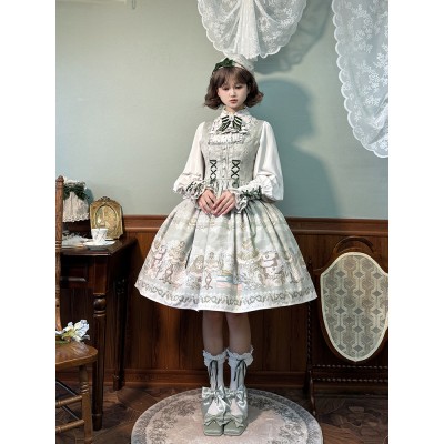 Iris Garden In Spring Classic Lolita Square Neckline Dress JSK By Alice Girl (AGL104SD)