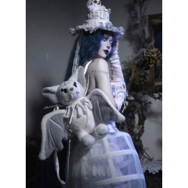 Corpse Bride Kawaii Goth Bat Plush Backpack (BSY156BK)