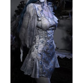 Corpse Bride Gothic Short Strap Dress by Blood Supply (BSY156DRS)