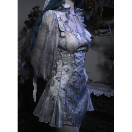 Corpse Bride Gothic Short Strap Dress by Blood Supply (BSY156DRS)