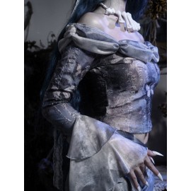 Corpse Bride Gothic Off-Shoulder Top by Blood Supply (BSY156OT)