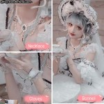Dark Night Stars Black & White Hime Lolita Accessories By Cat Fairy (CF32A)