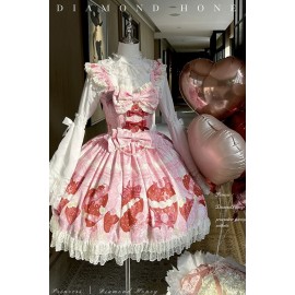 Cream Strawberry Princess Sweet Lolita Dress OP by Diamond Honey (DH137)