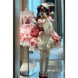 Cream Strawberry Princess Sweet Lolita Dress OP by Diamond Honey (DH137)