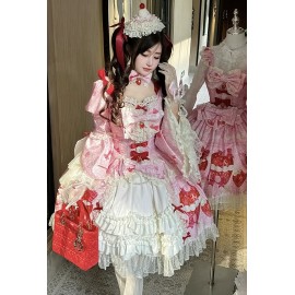 Cream Strawberry Princess Sweet Lolita Dress OP by Diamond Honey (DH137)