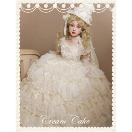 Custom Make Cream Cake Hime Lolita Outfit By Flowers & Pearl Box (FPB01)