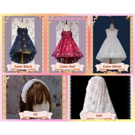 Embroidered feathers Sweet Lolita JSK Dress by Infanta (INL10)