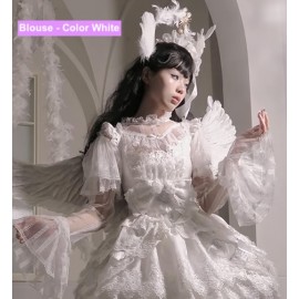 Peacock Feather Bride Lolita Matching Blouse By Mewroco (ME10B)