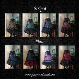 Striped Vintage Classic Lolita Dress OP by Miss Point (MPD02)