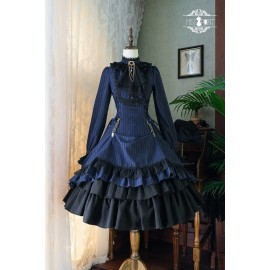 Striped Vintage Classic Lolita Dress OP by Miss Point (MPD02)