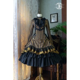 Striped Vintage Classic Lolita Dress OP by Miss Point (MPD02)