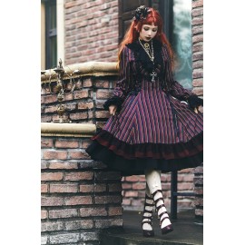 Striped Vintage Classic Lolita Dress OP by Miss Point (MPD02)