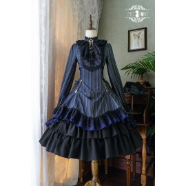 Striped Vintage Classic Lolita Dress OP by Miss Point (MPD02)