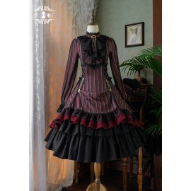 Striped Vintage Classic Lolita Dress OP by Miss Point (MPD02)