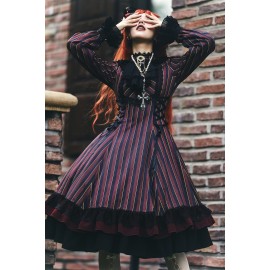 Striped Vintage Classic Lolita Dress OP by Miss Point (MPD02)