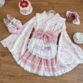 Cute Summer Kitty Wa Lolita 4pc Set Outfit (HCT03)