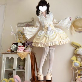 Milk Pudding Kawaii Wa Lolita 4pc Set Outfit (HCT05)