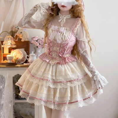 Maiden's Heart Sweet Lolita Kawaii Top & Skirt Set (HCT13)