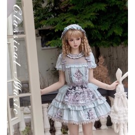 Blue Classical Music Sweet Lolita Dress OP / JSK by Sweetheart Vending Machine (SVW01)