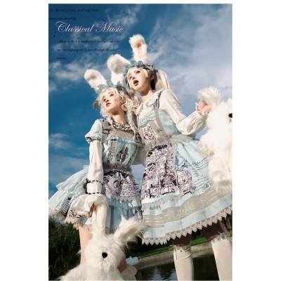 Blue Classical Music Sweet Lolita Dress OP / JSK by Sweetheart Vending Machine (SVW01)