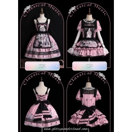 Pink Classical Music Sweet Lolita Dress OP / JSK by Sweetheart Vending Machine (SVW02)