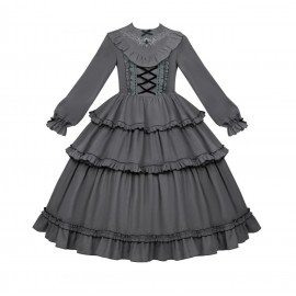 Twilight Castle Gothic Lolita Embroidered OP Dress by Withpuji (Wj203)