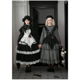 Twilight Castle Gothic Lolita Embroidered OP Dress by Withpuji (Wj203)