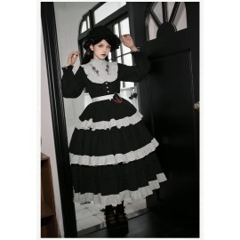 Twilight Castle Gothic Lolita Embroidered OP Dress by Withpuji (Wj203)