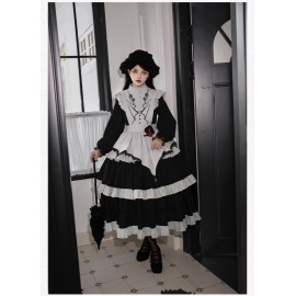 Twilight Castle Gothic Lolita Embroidered OP Dress by Withpuji (Wj203)