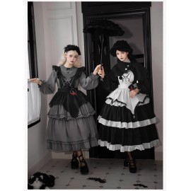 Twilight Castle Gothic Lolita Embroidered OP Dress by Withpuji (Wj203)