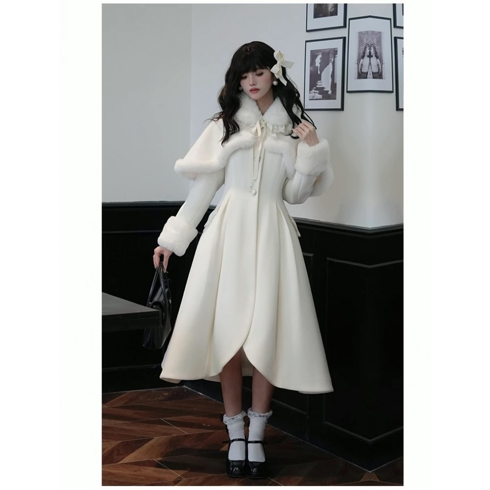 A-Line Thick Padded Wool Coat by Withpuji (Wj205)