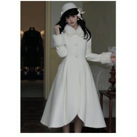 A-Line Thick Padded Wool Coat by Withpuji (Wj205)