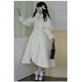 A-Line Thick Padded Wool Coat by Withpuji (Wj205)