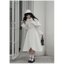 A-Line Thick Padded Wool Coat by Withpuji (Wj205)