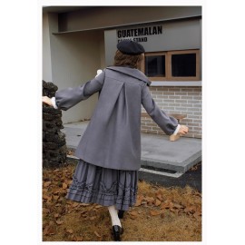 Faux Two-Piece Fleece Wool Coat By Withpuji (Wj209)