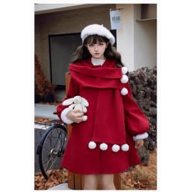 Faux Two-Piece Fleece Wool Coat By Withpuji (Wj209)