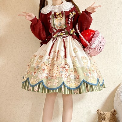 Gingerbread Kingdom Christmas Lolita Dress JSK by YingLuoFu (SF137)