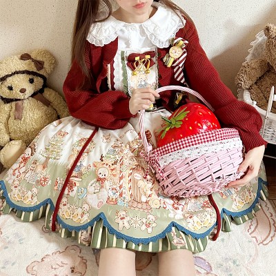 Gingerbread Kingdom Christmas Lolita Dress JSK by YingLuoFu (SF137)