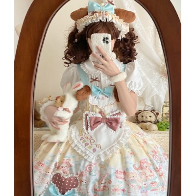 Sweet Pet Paradise Sweet Lolita Kawaii Dress JSK Outfit by YingLuoFu (YLF04)