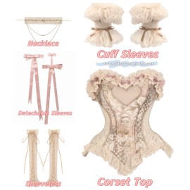 Cupid's Poetry Box Heart-Shaped Boned Rococo Corset Top by Blood Supply (BSY161HTP)
