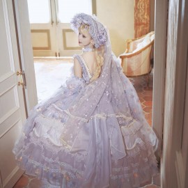 Runaway Princess (Purple) Hime Lolita Dress (Mid-Length) by Cat Fairy (CF40)