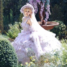 Runaway Princess (Purple) Hime Lolita Dress (Mid-Length) by Cat Fairy (CF40)