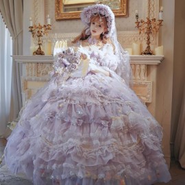 Runaway Princess (Purple) Hime Lolita Dress (Long-Length) by Cat Fairy (CF41)