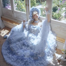 Runaway Princess (Blue) Hime Lolita Dress (Long-Length) by Cat Fairy (CF43)