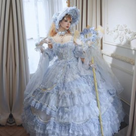 Runaway Princess (Blue) Hime Lolita Dress (Long-Length) by Cat Fairy (CF43)