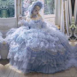 Runaway Princess (Blue) Hime Lolita Dress (Long-Length) by Cat Fairy (CF43)