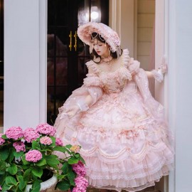 Runaway Princess (Pink) Hime Lolita Dress (Mid-Length) by Cat Fairy (CF44)