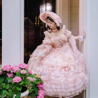 Runaway Princess (Pink) Hime Lolita Dress (Mid-Length) by Cat Fairy (CF44)