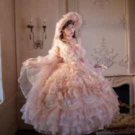 Runaway Princess (Pink) Hime Lolita Dress (Mid-Length) by Cat Fairy (CF44)