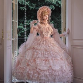 Runaway Princess (Pink) Hime Lolita Dress (Long-Length) by Cat Fairy (CF45)